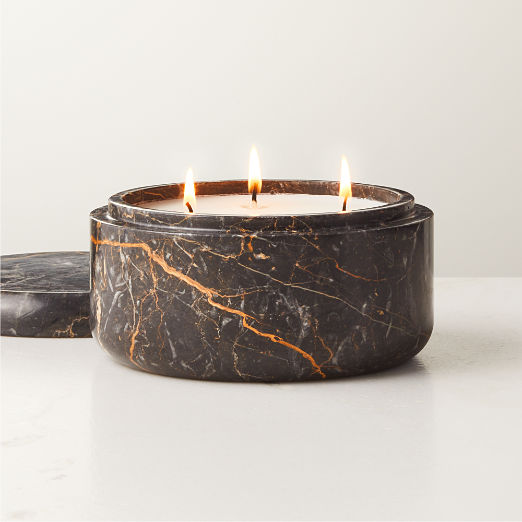 Black Golden Marble Candle Bowl