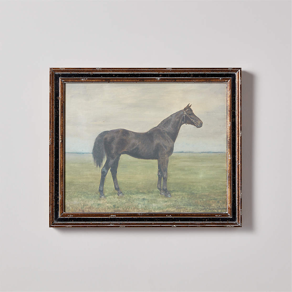 'Brown Horse' Framed Oil Painting Reproduction 18''x22'' | CB2