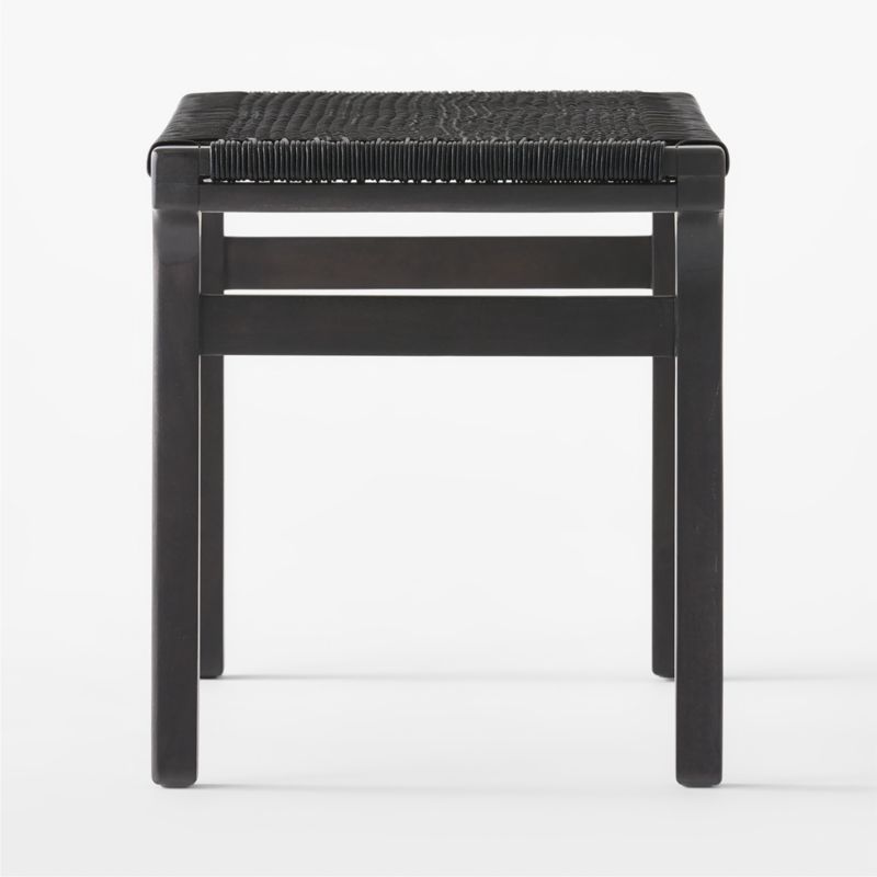 Small Black Leather Woven Bench + Reviews