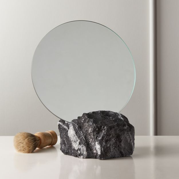 Black Marble Mirror 8"x13" + Reviews | CB2