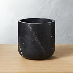 Modern Planters And Garden Pots Cb2 Black Marble Planter