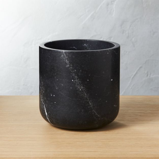 Black Marble Planter + Reviews CB2