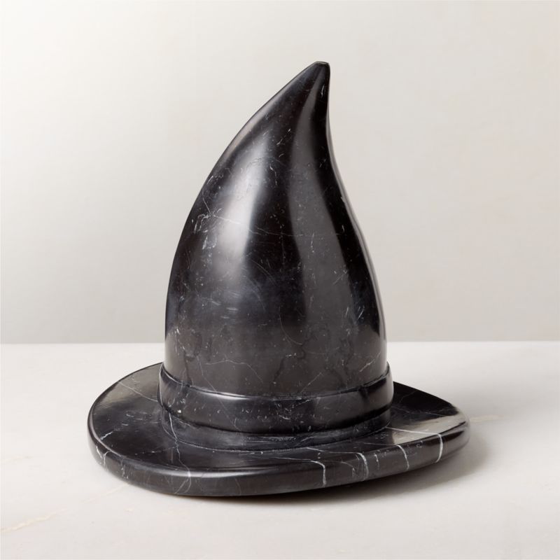 Black Marble Decorative Witch Hat - image 0 of 3