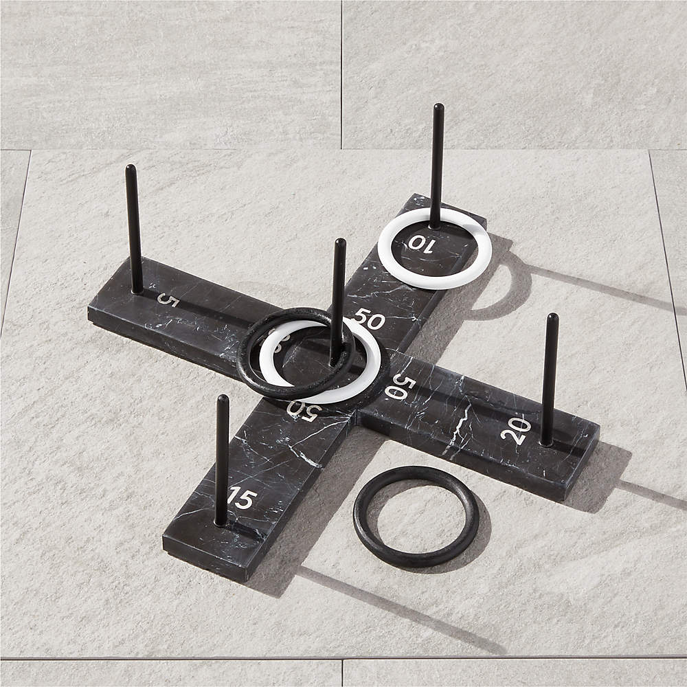 Black Marble Ring Toss Game + Reviews | CB2