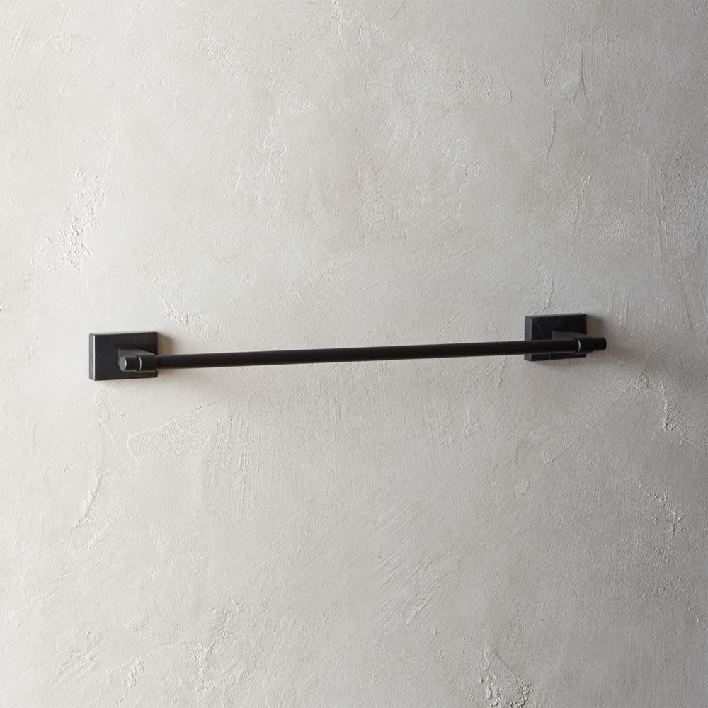 Black Marble Towel Bar 24"