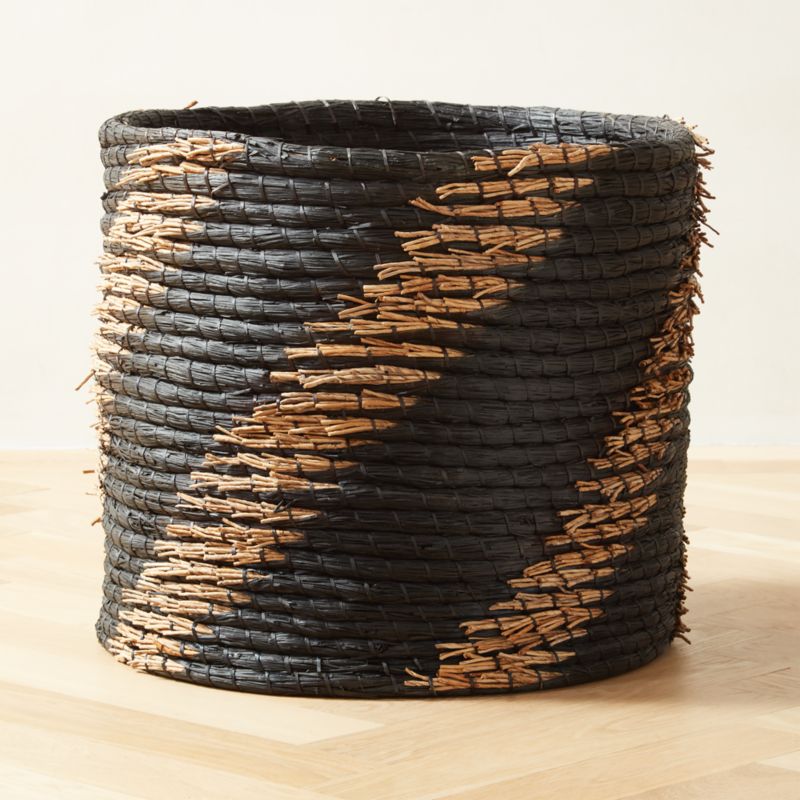 Grass Jute Basket with Black Twine