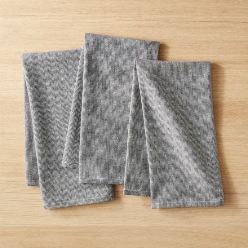 Dish Towels Cb2 Black And White Herringbone Dish Towel Set Of 3