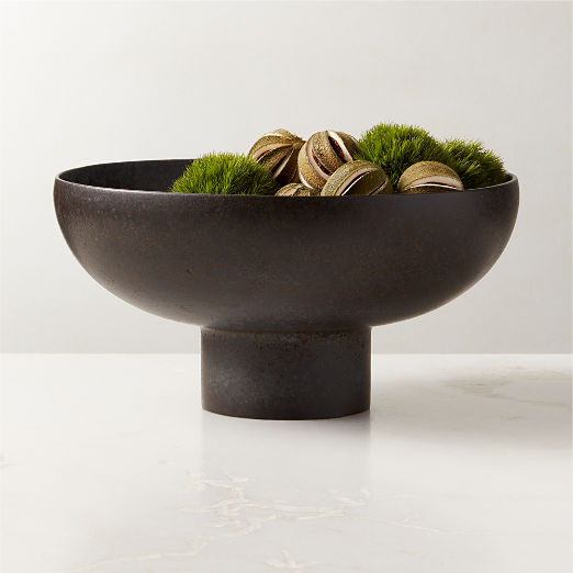 Black Ceramic Pedestal Bowl