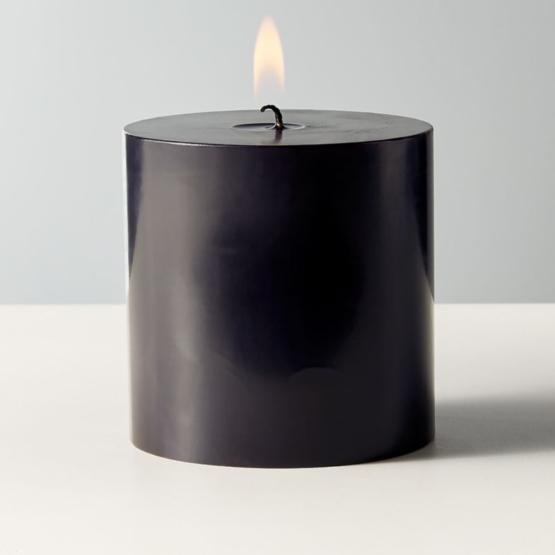 Black Pillar Candle 3"x3" - image 2 of 8