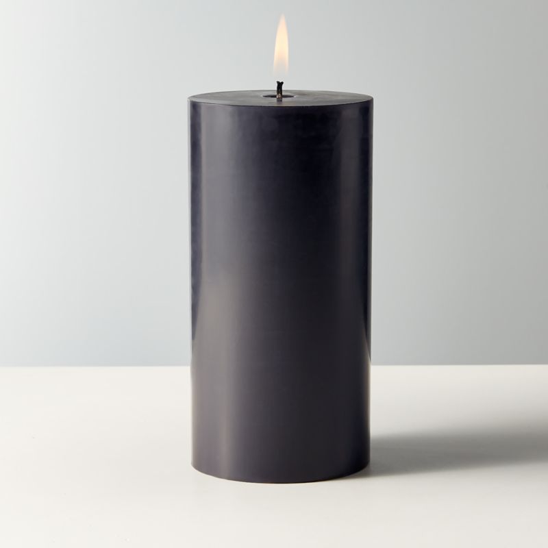 Black Pillar Candle 3"x6" - image 2 of 8