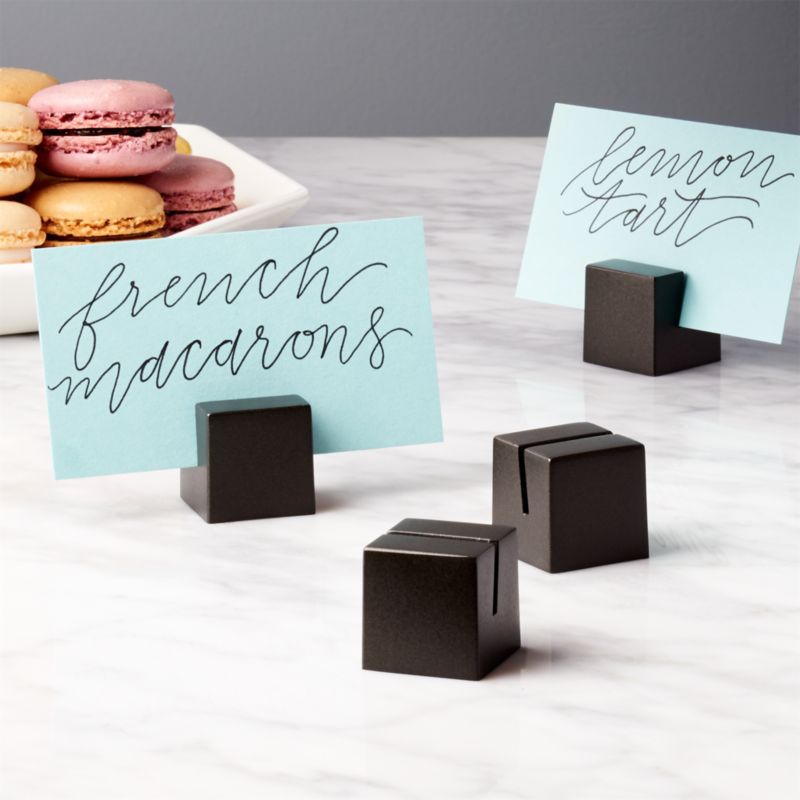 Black Place Card Holders Set of 4 + 