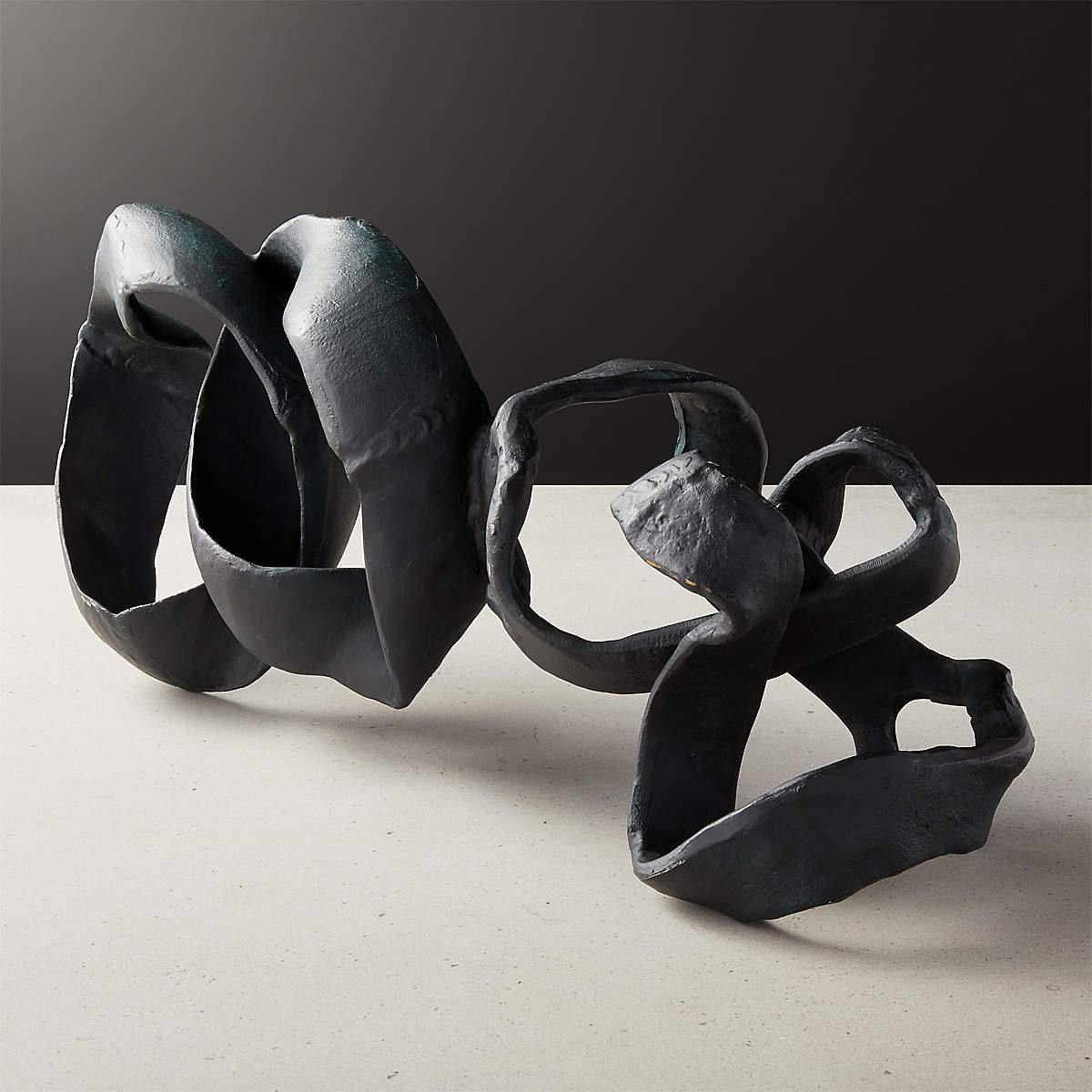 Black Aluminum Ribbon Table Sculpture + Reviews CB2