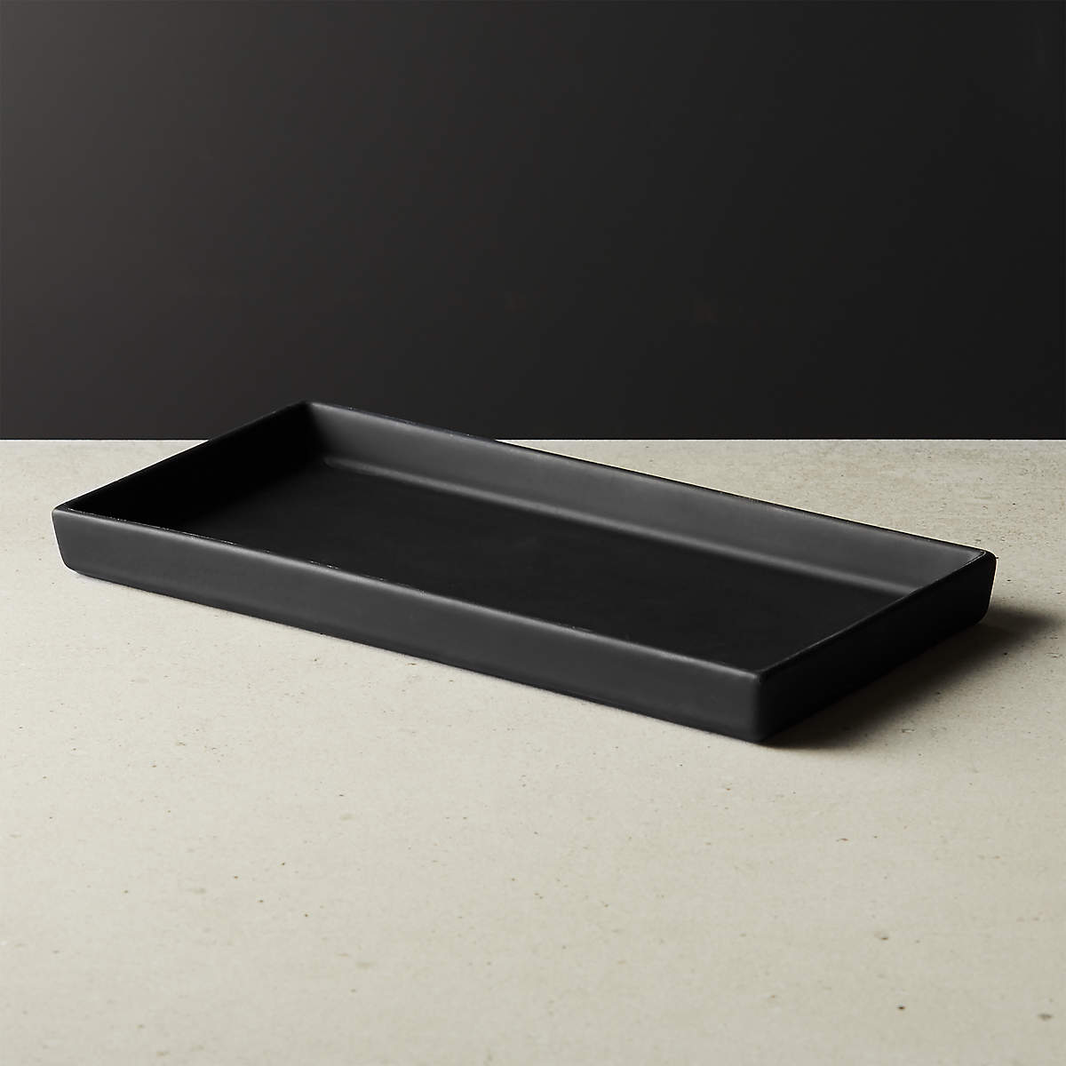 Rubber Coated Modern Black Bath Accessories CB2