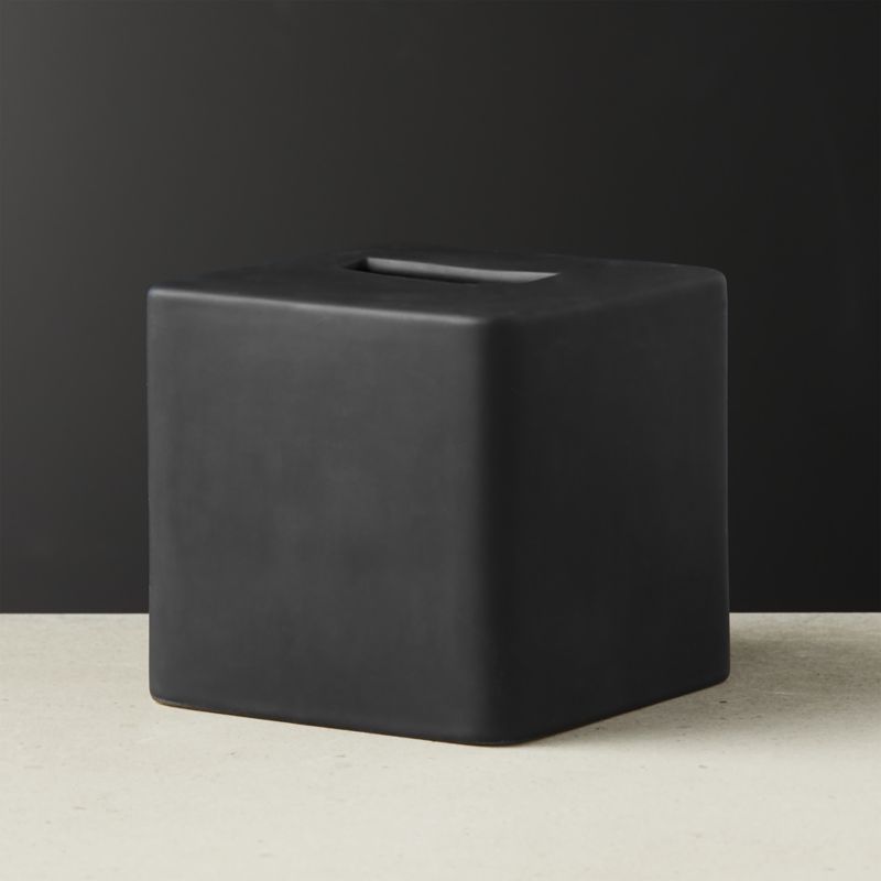 black tissue box
