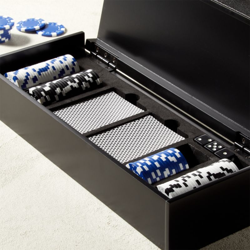 Black Shagreen Poker Set - image 1 of 6