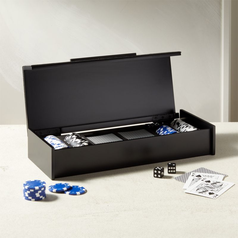 Black Shagreen Poker Set - image 0 of 6