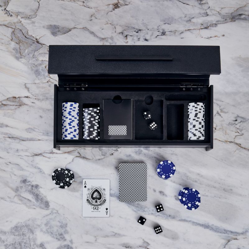 Black Shagreen Poker Set - image 2 of 6