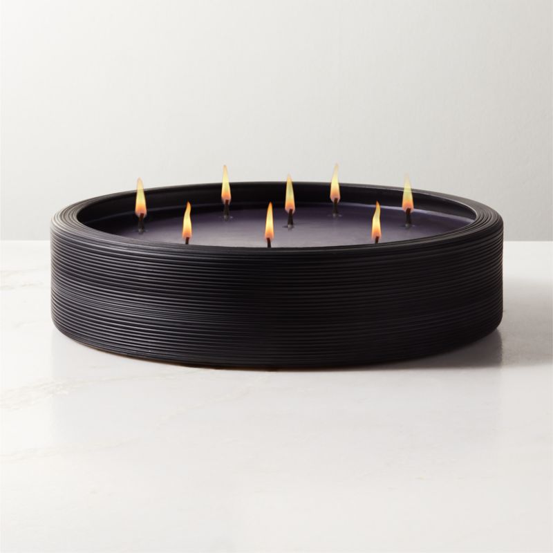 View Spiral Black Metal 8-Wick Unscented Candle Bowl details