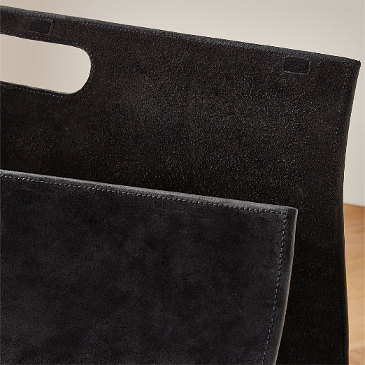 Black Suede Log Carrier