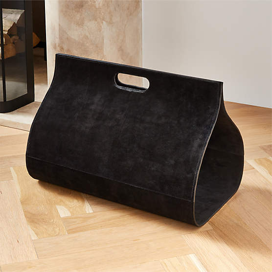 Black Suede Log Carrier