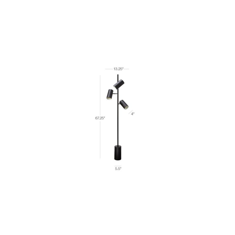 View Trio Matte Black Floor Lamp - image 3 of 9