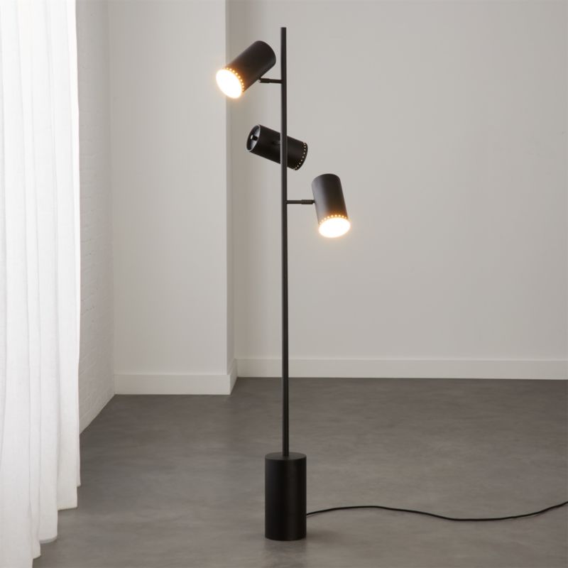 Trio Matte Black Floor Lamp - image 0 of 9