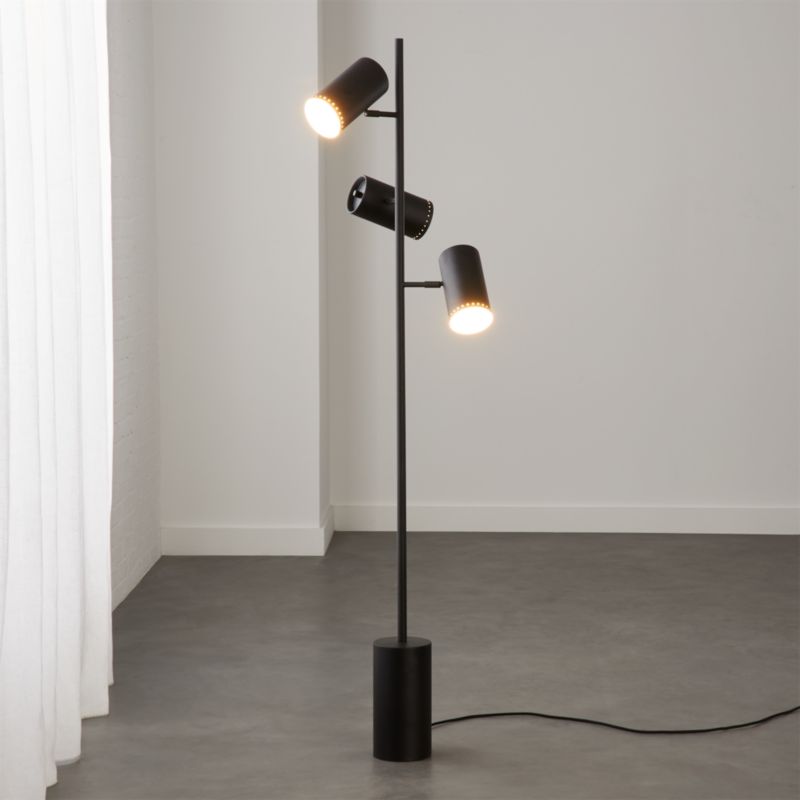 View Trio Matte Black Floor Lamp details