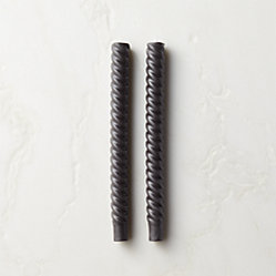 Black Twisted Taper Candles Set of 2