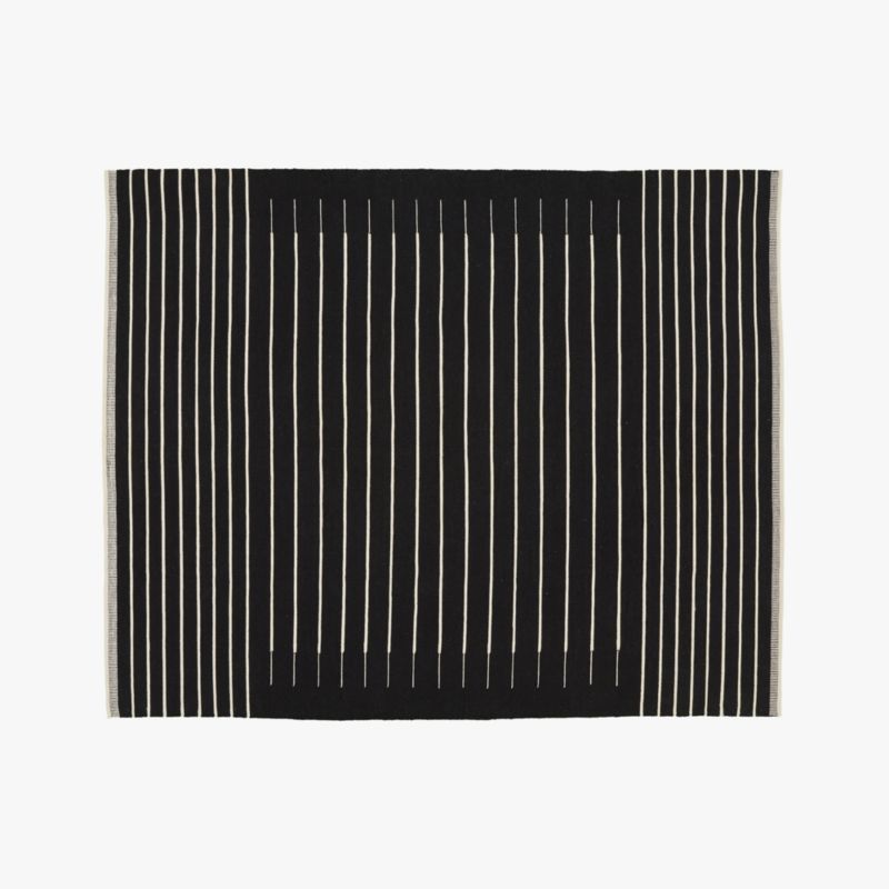 Black with White Stripe Modern Rug 8'x10' + Reviews | CB2