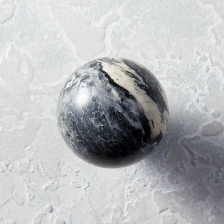 Black And White Marble Ball Knob Cb2