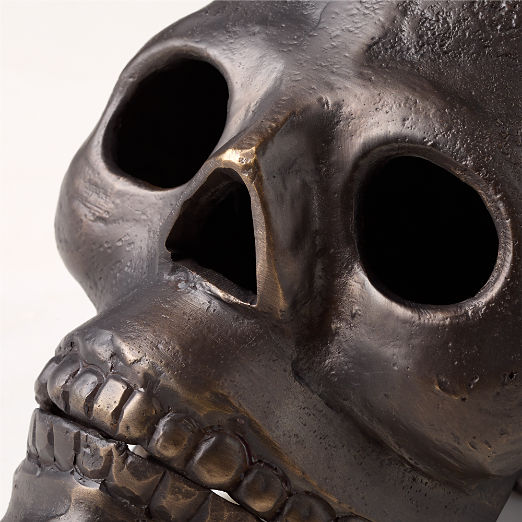 Blackened Brass Decorative Skull