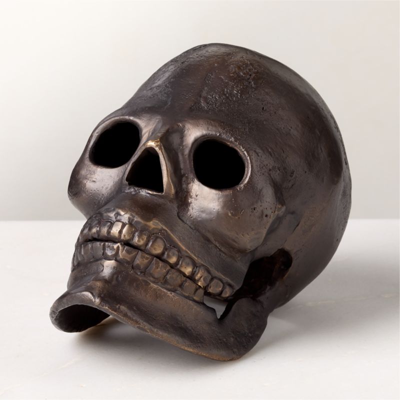 Blackened Brass Decorative Skull - image 0 of 2