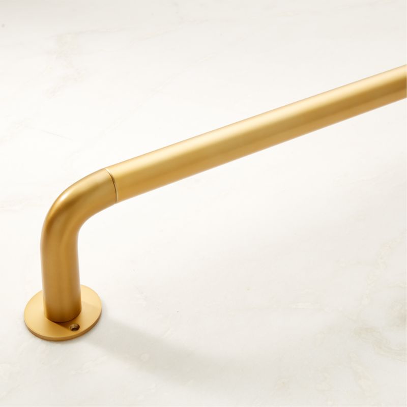 Modern Brushed Brass Adjustable Blackout Curtain Rod 28 48 Reviews   BlackoutBdBs1p25Rod28d48SHS23