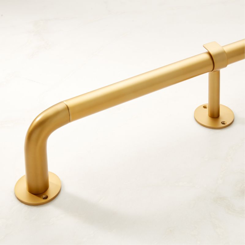 View Brushed Brass Adjustable Blackout Curtain Rod 48''-88" details