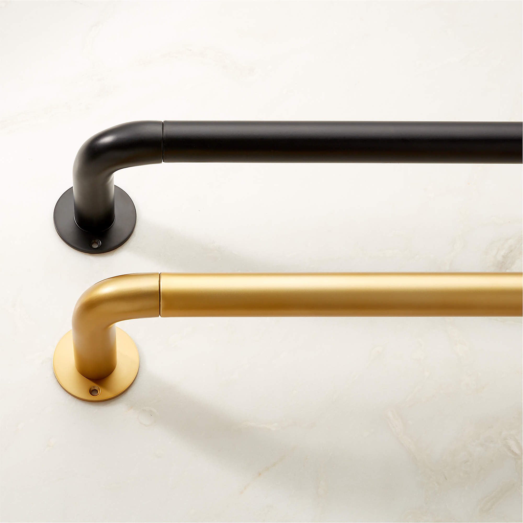 Matte Black Blackout Curtain Rod CB2