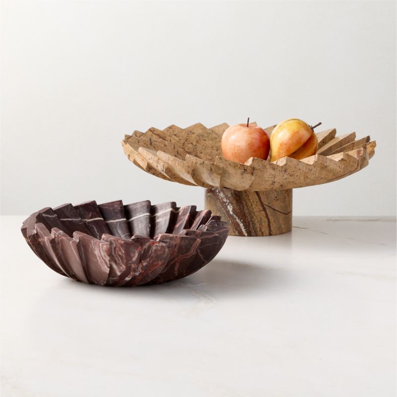 Blaide Stepped Fan Red Marble Decorative Bowl - image 5 of 6