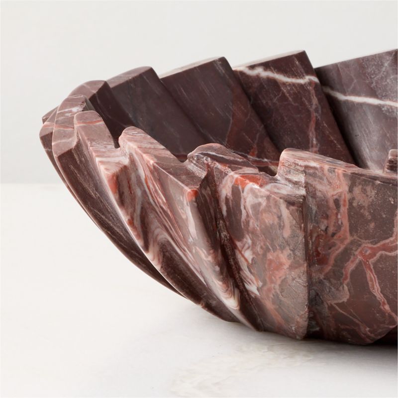 Blaide Stepped Fan Red Marble Decorative Bowl - image 2 of 6