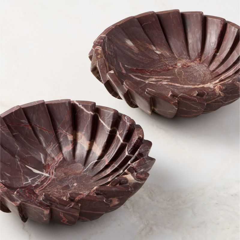 Blaide Stepped Fan Red Marble Decorative Bowl - image 3 of 6
