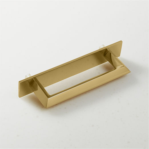 Blaine Brushed Brass Handle with Back Plate 4"