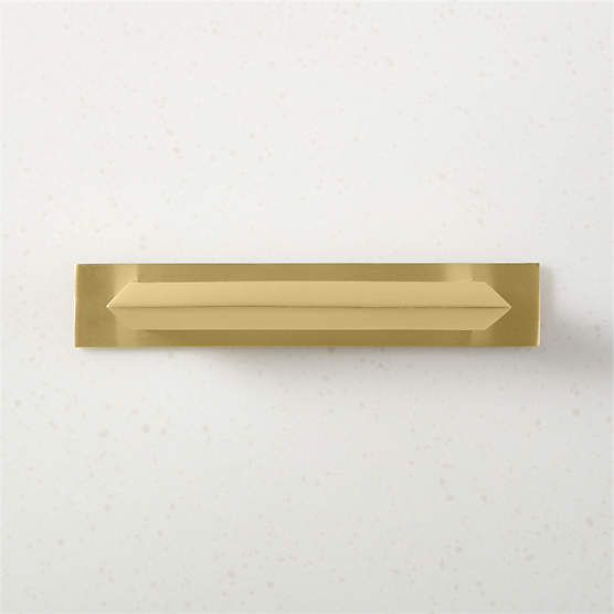 Blaine Brushed Brass Handle with Back Plate 4"