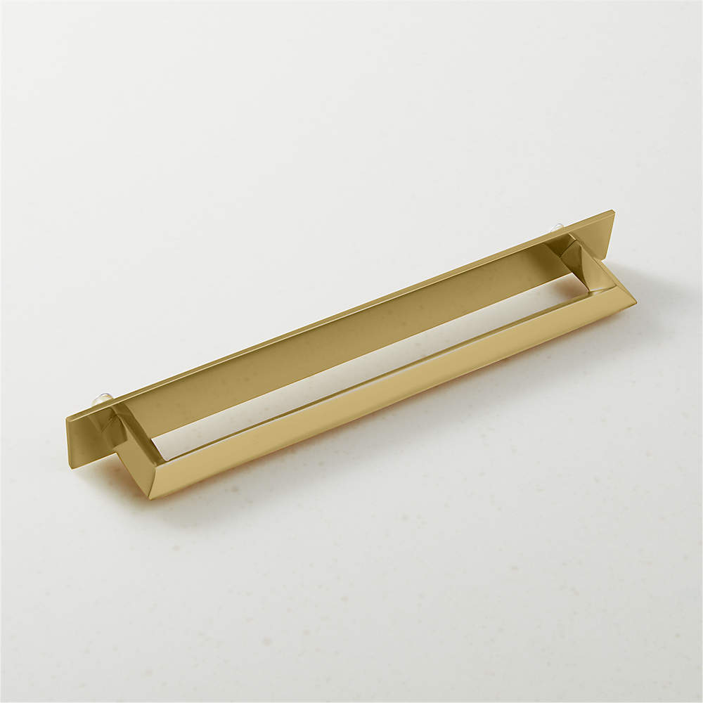 Blaine Brushed Brass Modern Handle with Back Plate 8 + Reviews