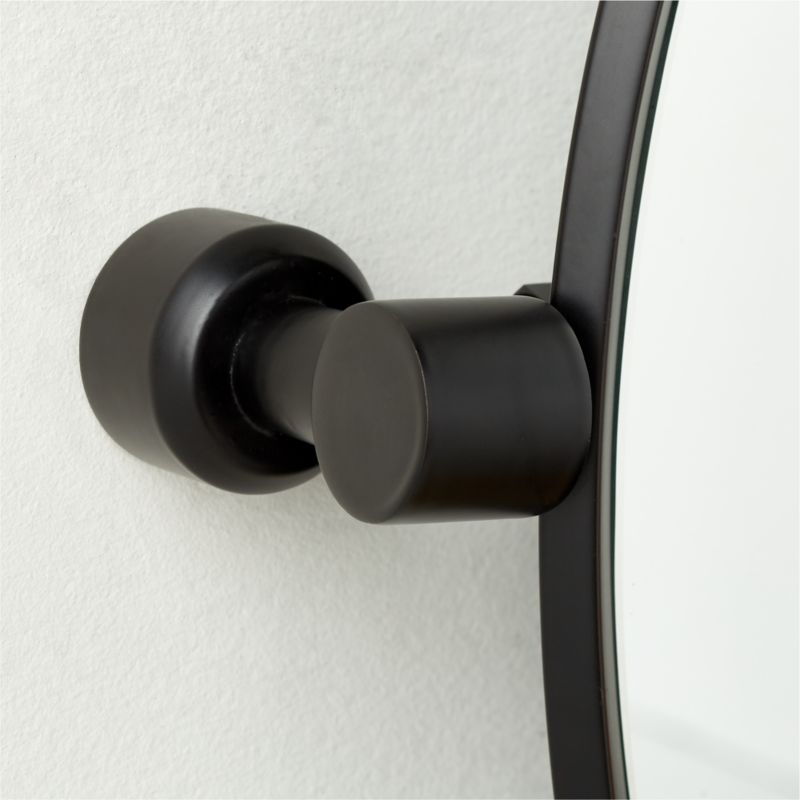 Blaine Modern Matte Black Round Pivot Mirror 28" + Reviews CB2 Canada