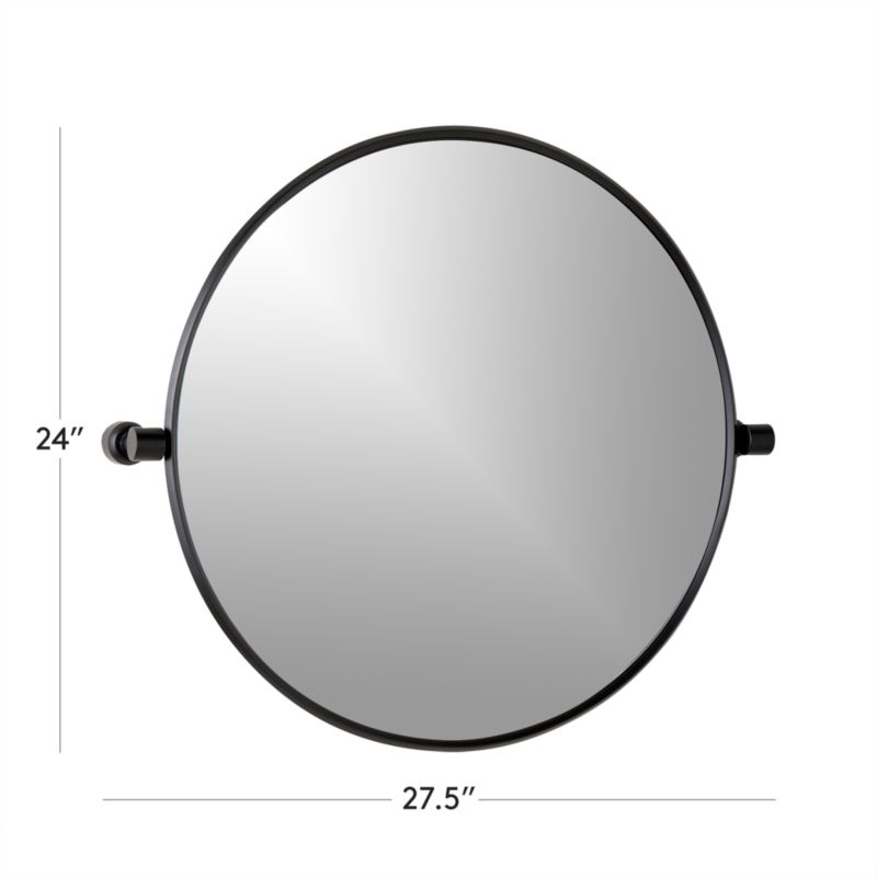 Blaine Modern Matte Black Round Pivot Mirror 28" + Reviews CB2 Canada