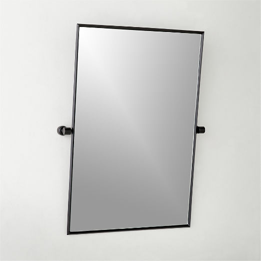 Blaine Matte Black Rectangular Pivot Wall Mirror 24"x36"