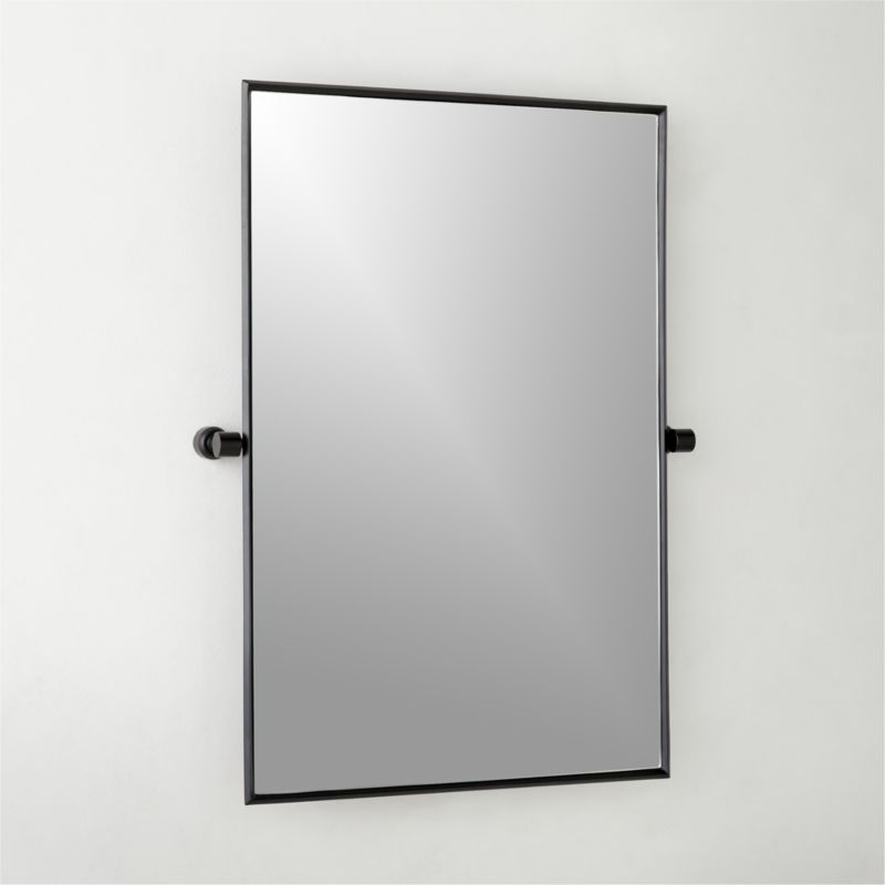 Blaine Matte Black Rectangular Pivot Wall Mirror 24"x36" - image 2 of 6