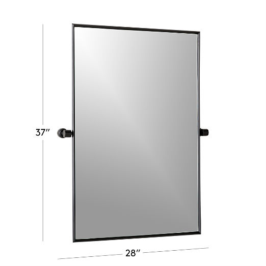 Blaine Matte Black Rectangular Pivot Wall Mirror 24"x36"