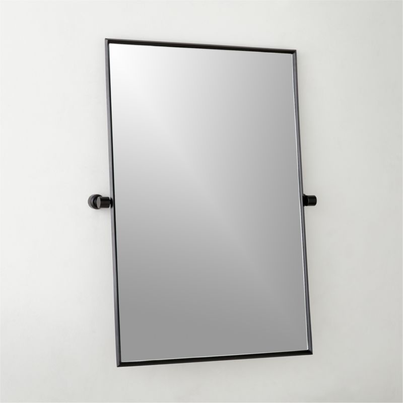 Blaine Matte Black Rectangular Pivot Wall Mirror 24"x36" - image 4 of 6