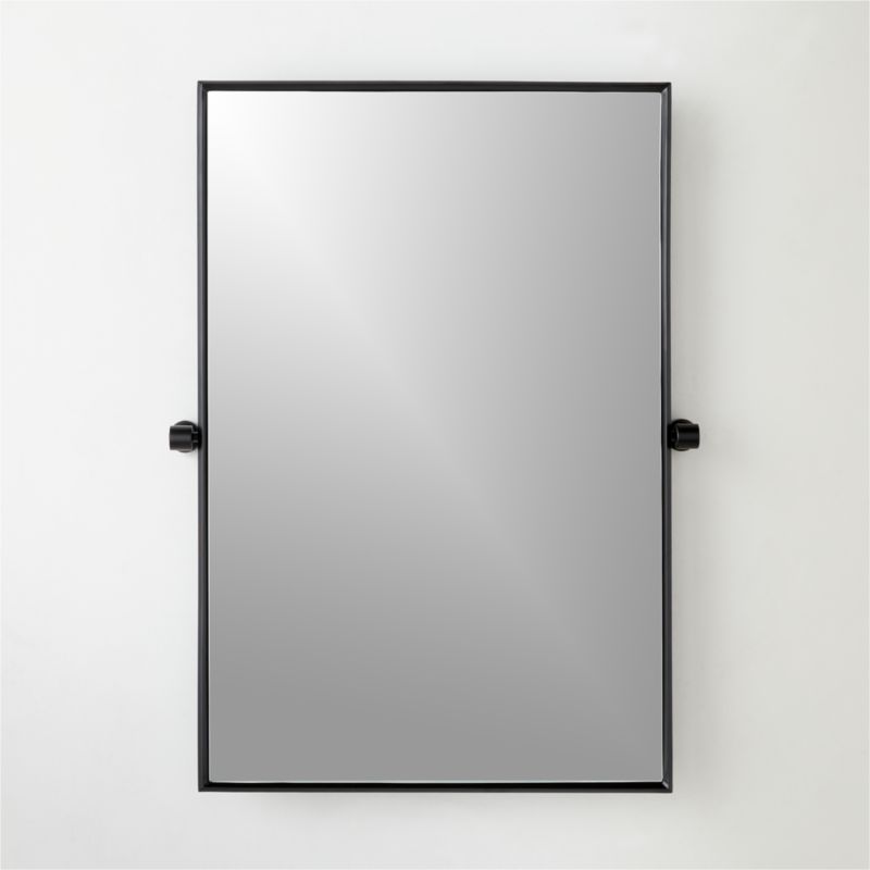 Blaine Matte Black Rectangular Pivot Wall Mirror 24"x36" - image 0 of 6