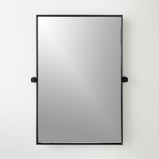 Blaine Matte Black Rectangular Pivot Wall Mirror 24"x36"