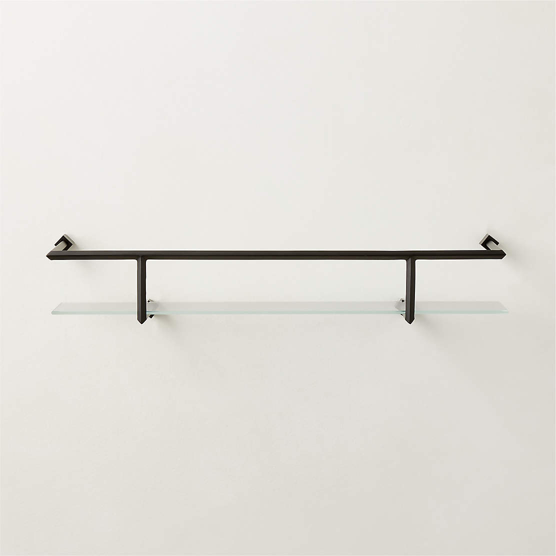 Metal Gunmetal Wall Shelf 24" + Reviews CB2